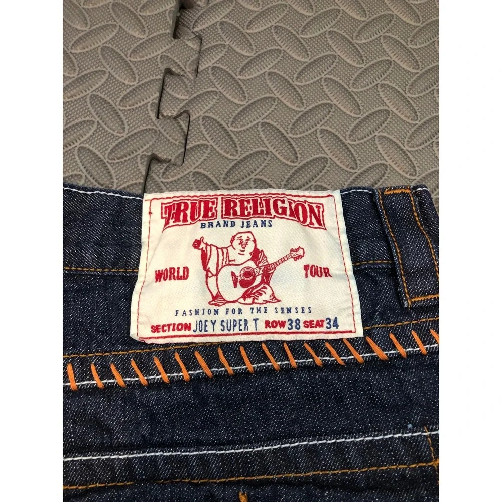 True Religion Joey‎ Super T Jeans Mens 38 Blue Contrast Stitch 24-870BRBTE